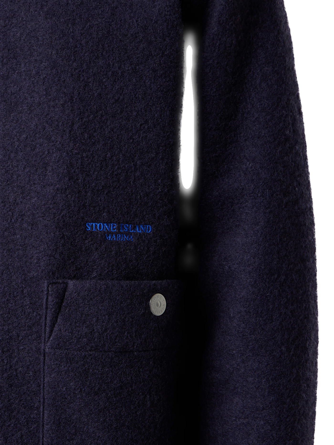 STONE ISLAND MARINA - Veste en laine avec col en nylon extensible