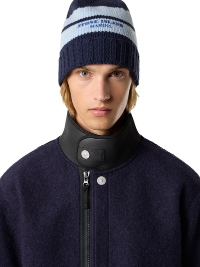 STONE ISLAND MARINA - Veste en laine avec col en nylon extensible