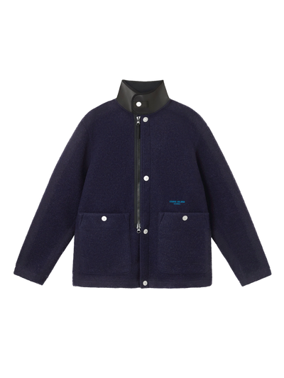 STONE ISLAND MARINA - Veste en laine avec col en nylon extensible