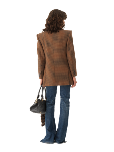 CHLOÉ - Veste blazer croisée en laine pied-de-poule