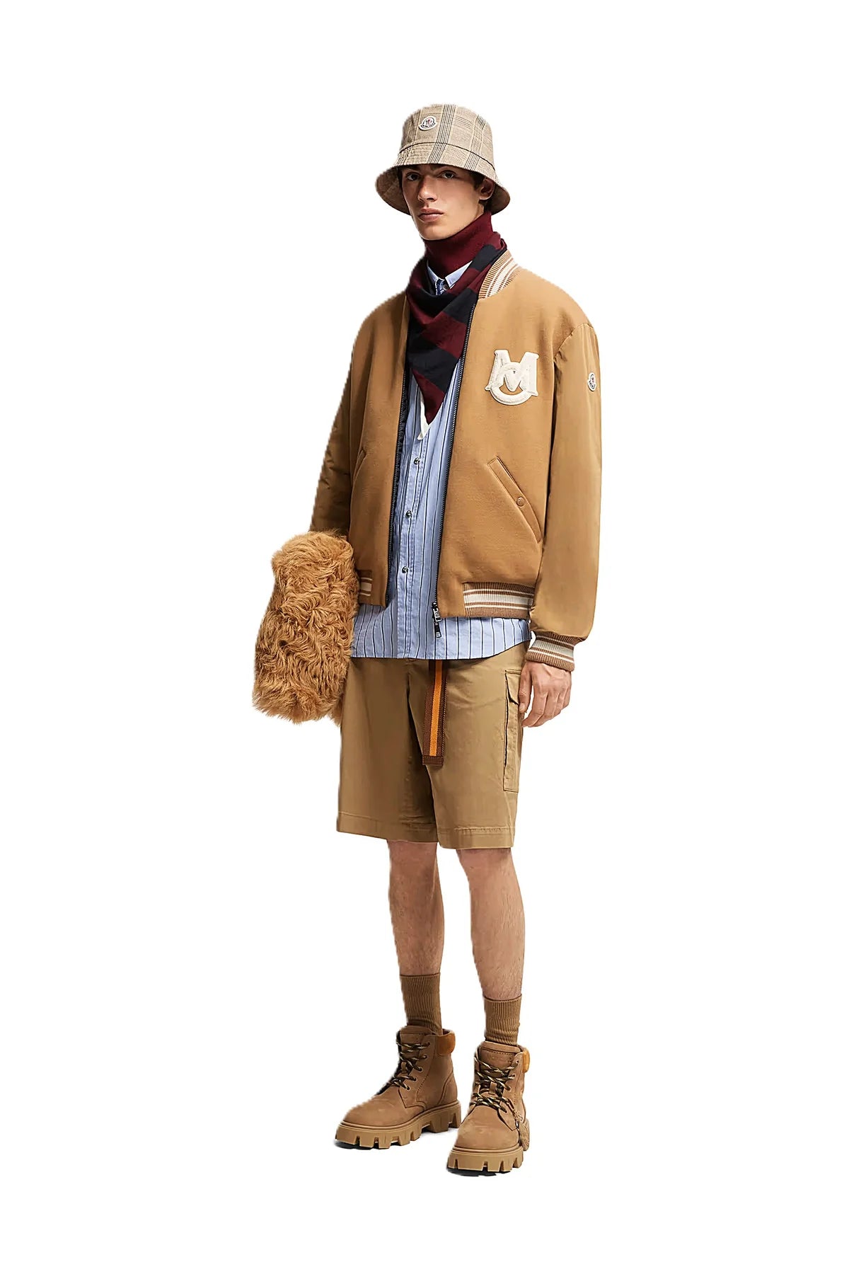 MONCLER - short à poches cargo beige