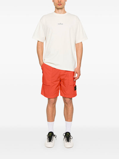 STONE ISLAND - Short cargo Orange fluo