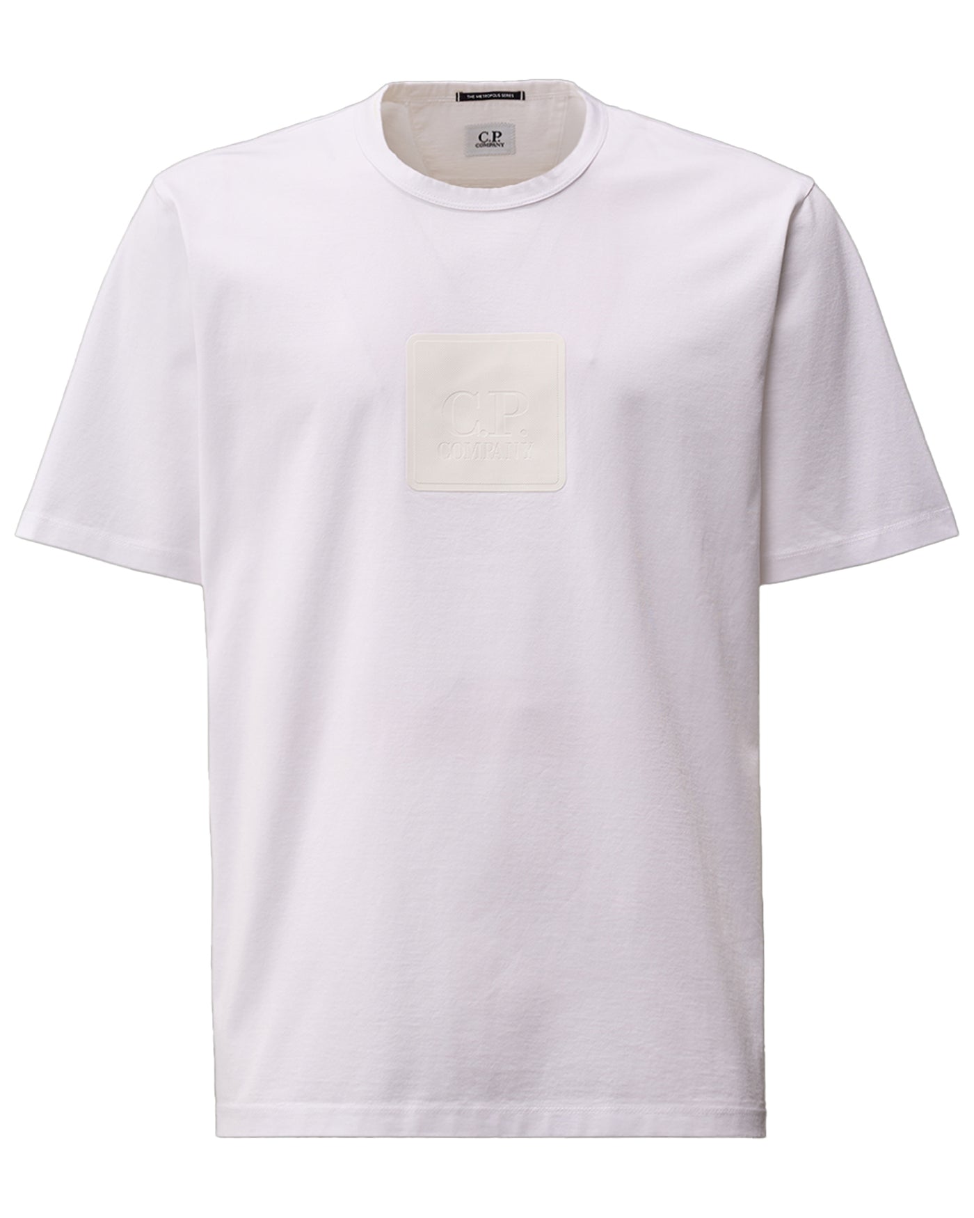 CP COMPANY METROPOLIS - T-SHIRT BLANC AVEC LOGO CAOUTCHOUC