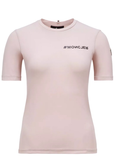 MONCLER - T-shirt à logo rose clair