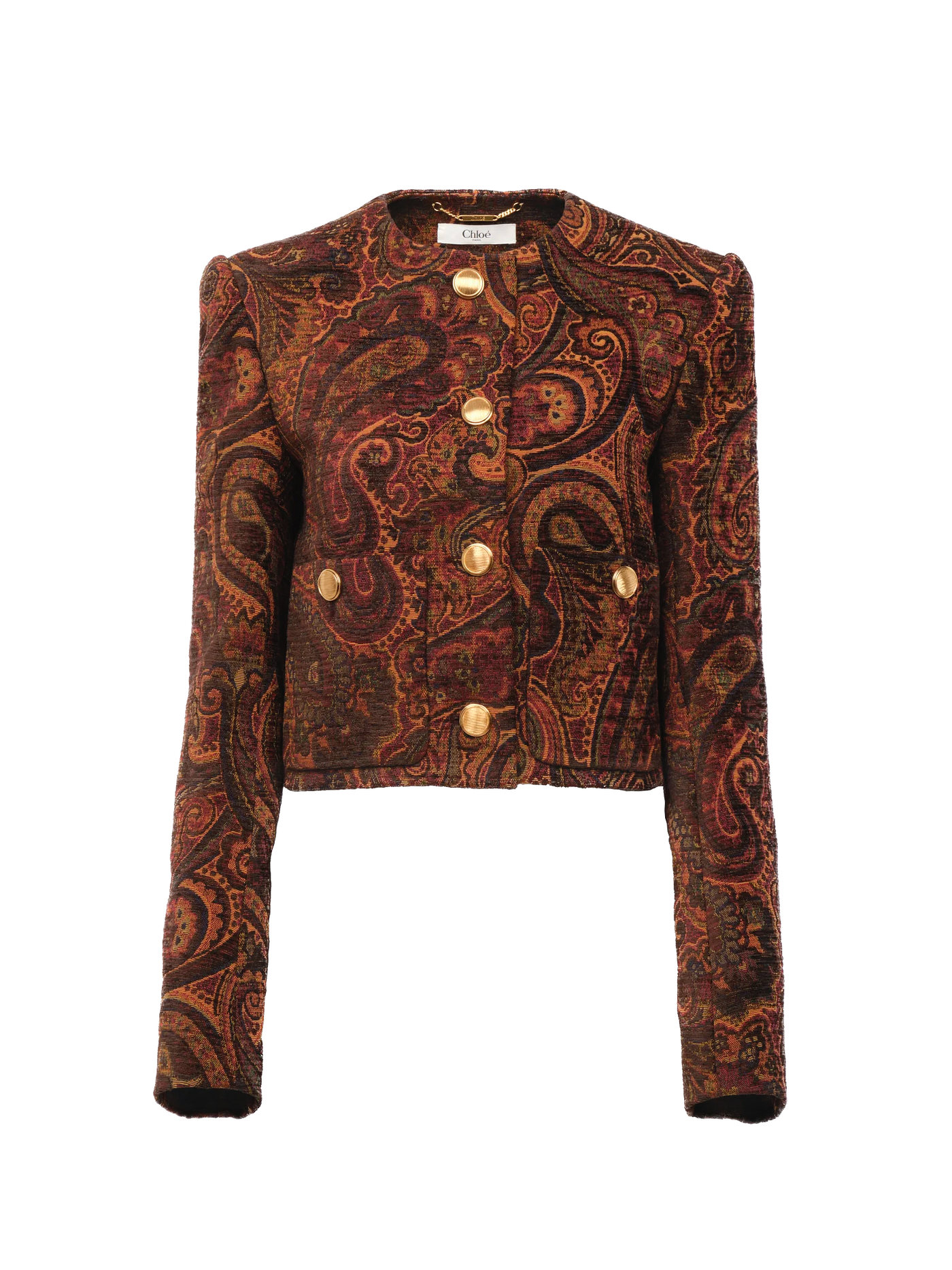 CHLOÉ - Veste droite sans col en jacquard