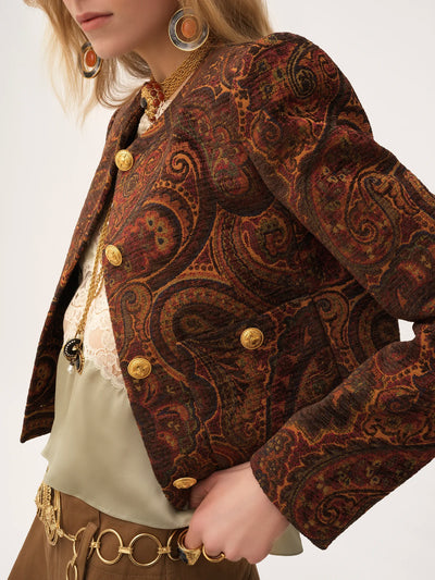 CHLOÉ - Veste droite sans col en jacquard