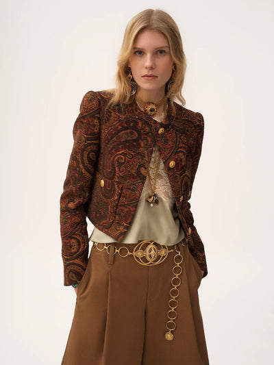 CHLOÉ - Veste droite sans col en jacquard