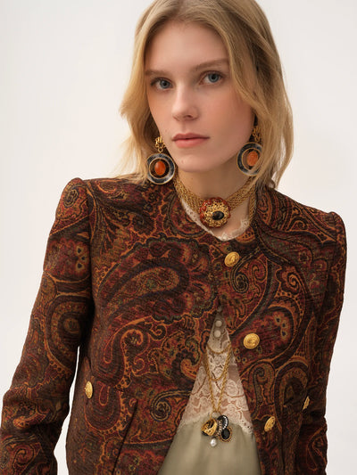 CHLOÉ - Veste droite sans col en jacquard
