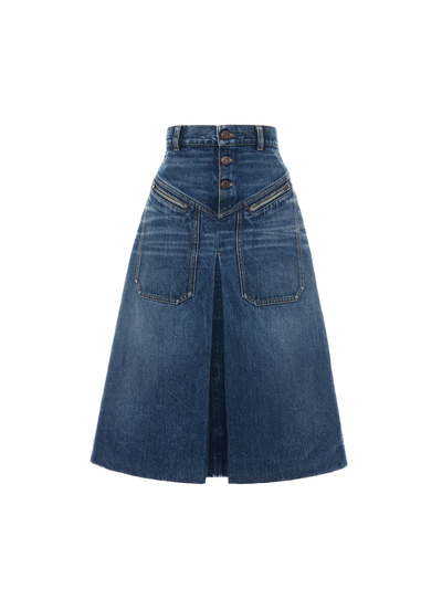 CHLOÉ - Jupe mi-longue en denim