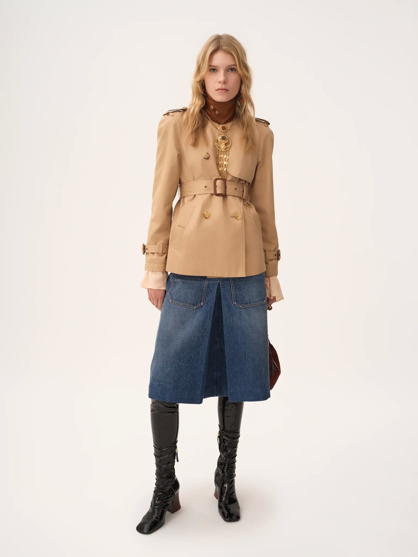 CHLOÉ - Jupe mi-longue en denim