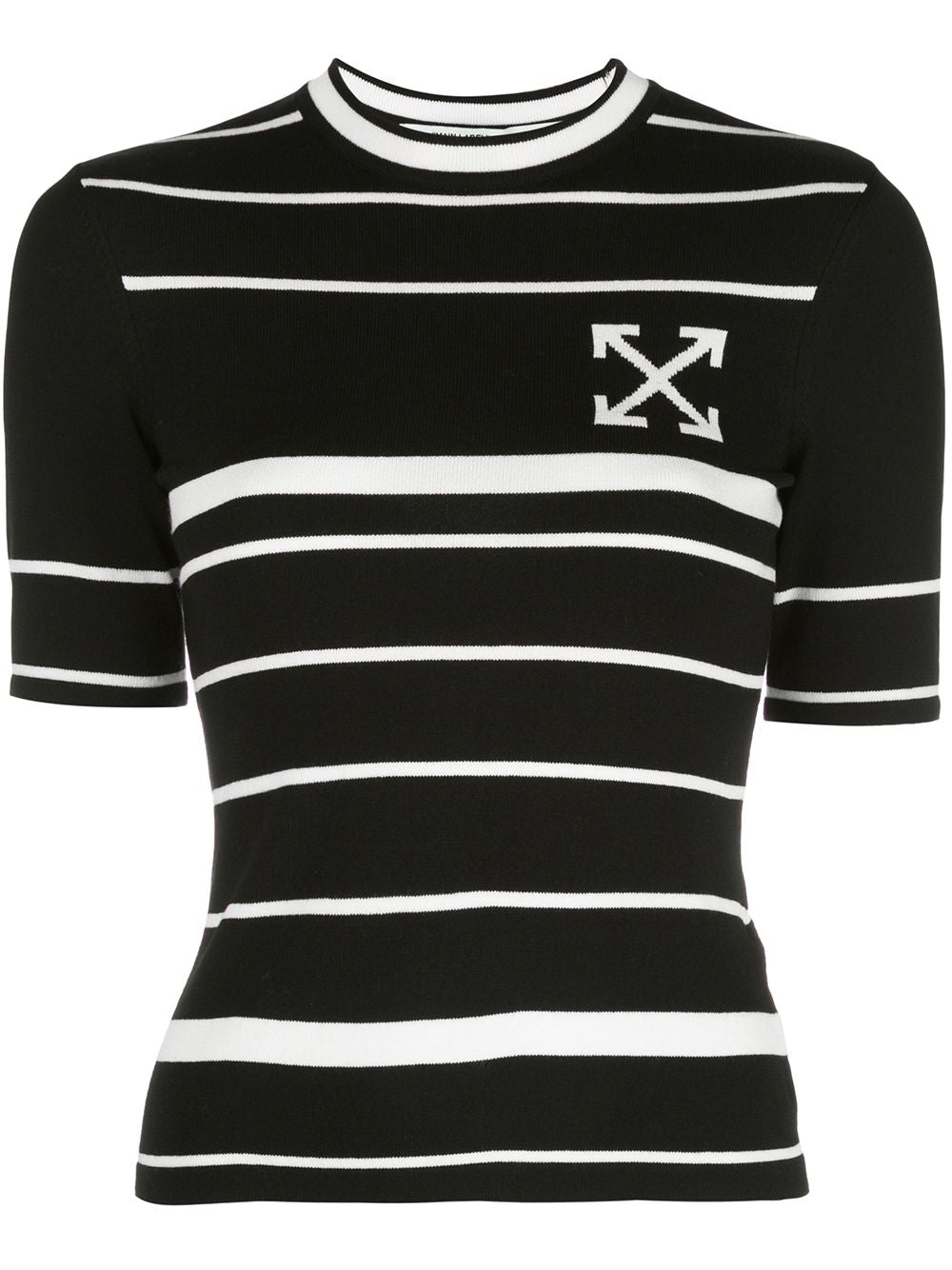 OFF-WHITE - Top en maille rayée à logo