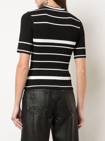 OFF-WHITE - Top en maille rayée à logo