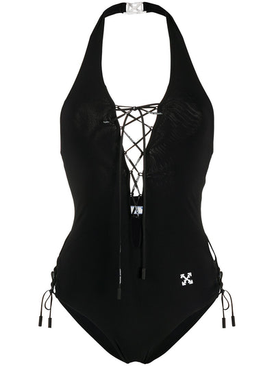 OFF-WHITE - FRONT TIE SWIMSUIT BLACK NO COLOR