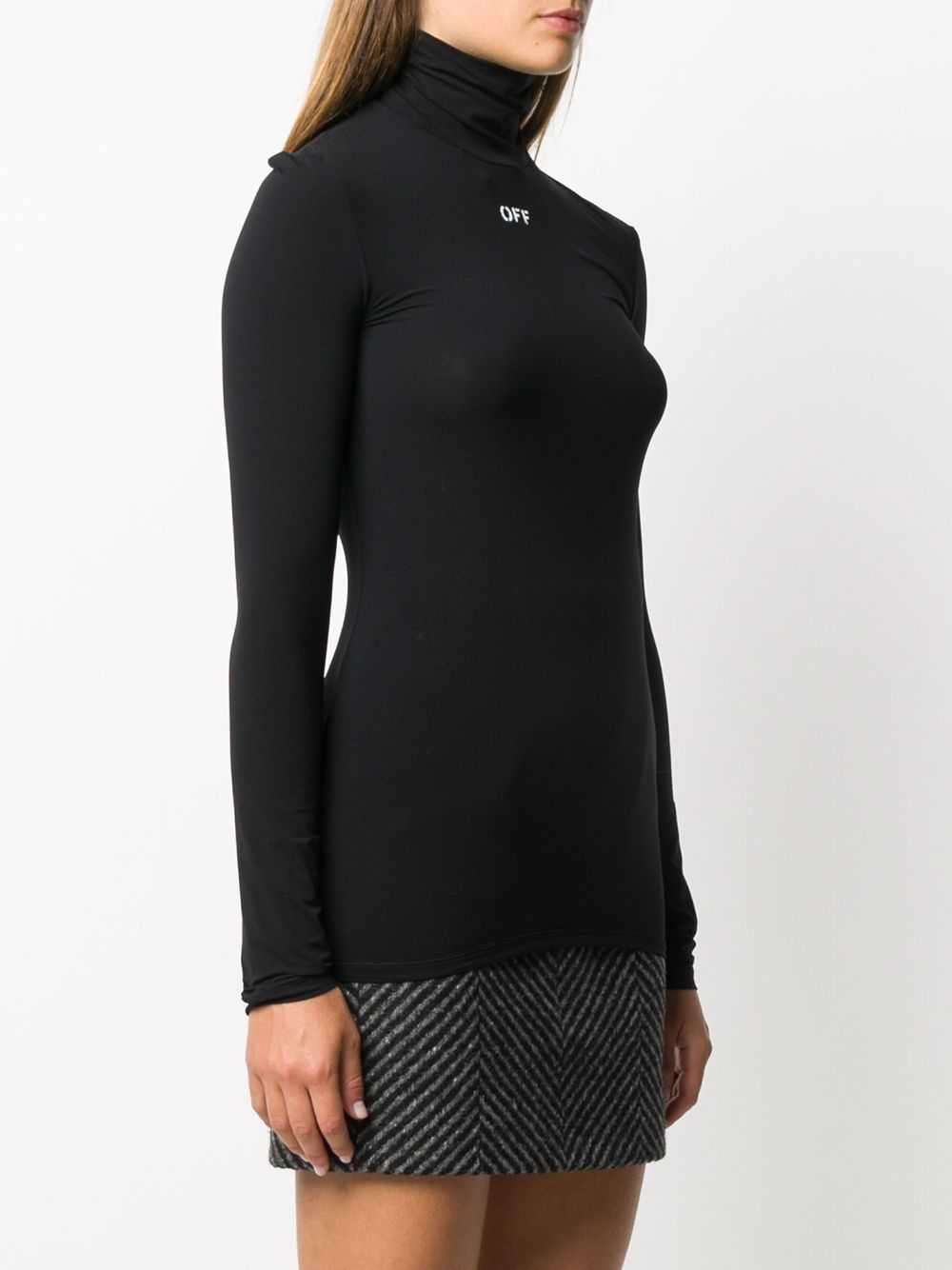 OFF-WHITE - Top ajusté à col montant