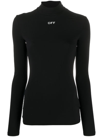 OFF-WHITE - Top ajusté à col montant