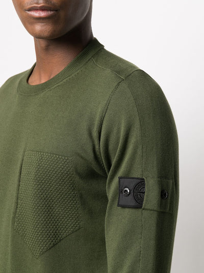 STONE ISLAND Shadow Project pull en maille fine à patch logo