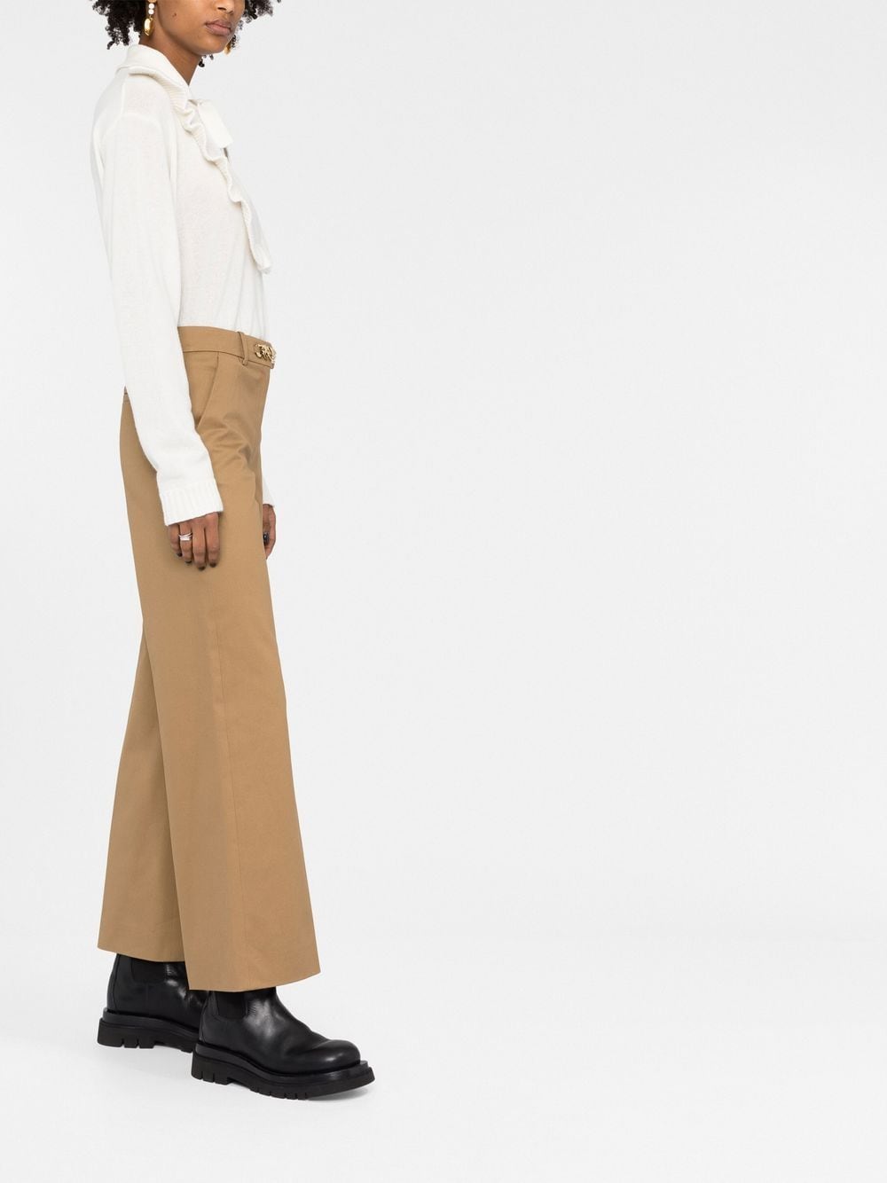 VALENTINO -  Pantalon ample à taille haute