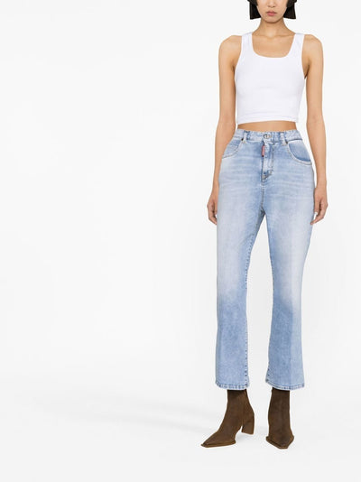 DSQUARED2 - Jean évasé court à taille haute