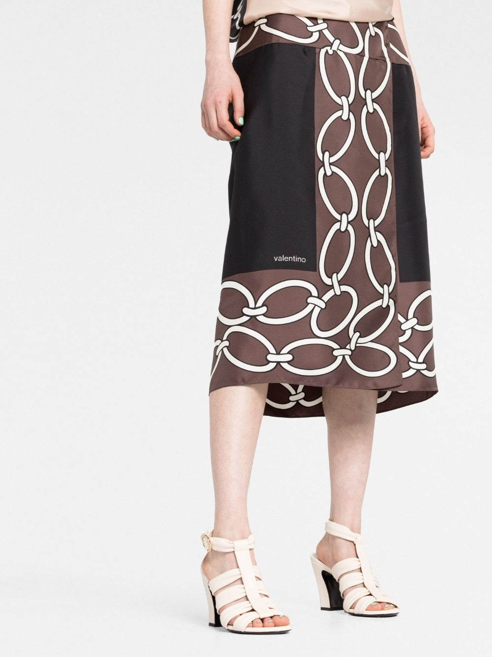 VALENTINO - Robe asymétrique à imprimé graphique