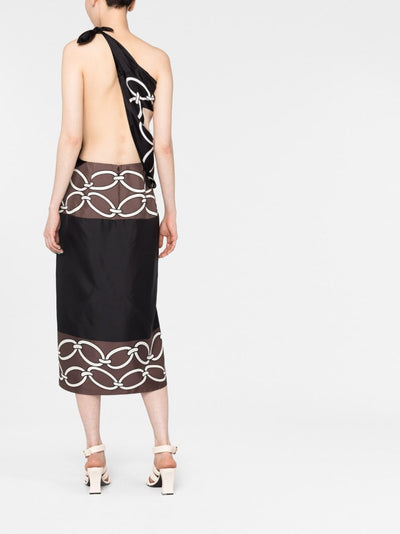 VALENTINO - Robe asymétrique à imprimé graphique
